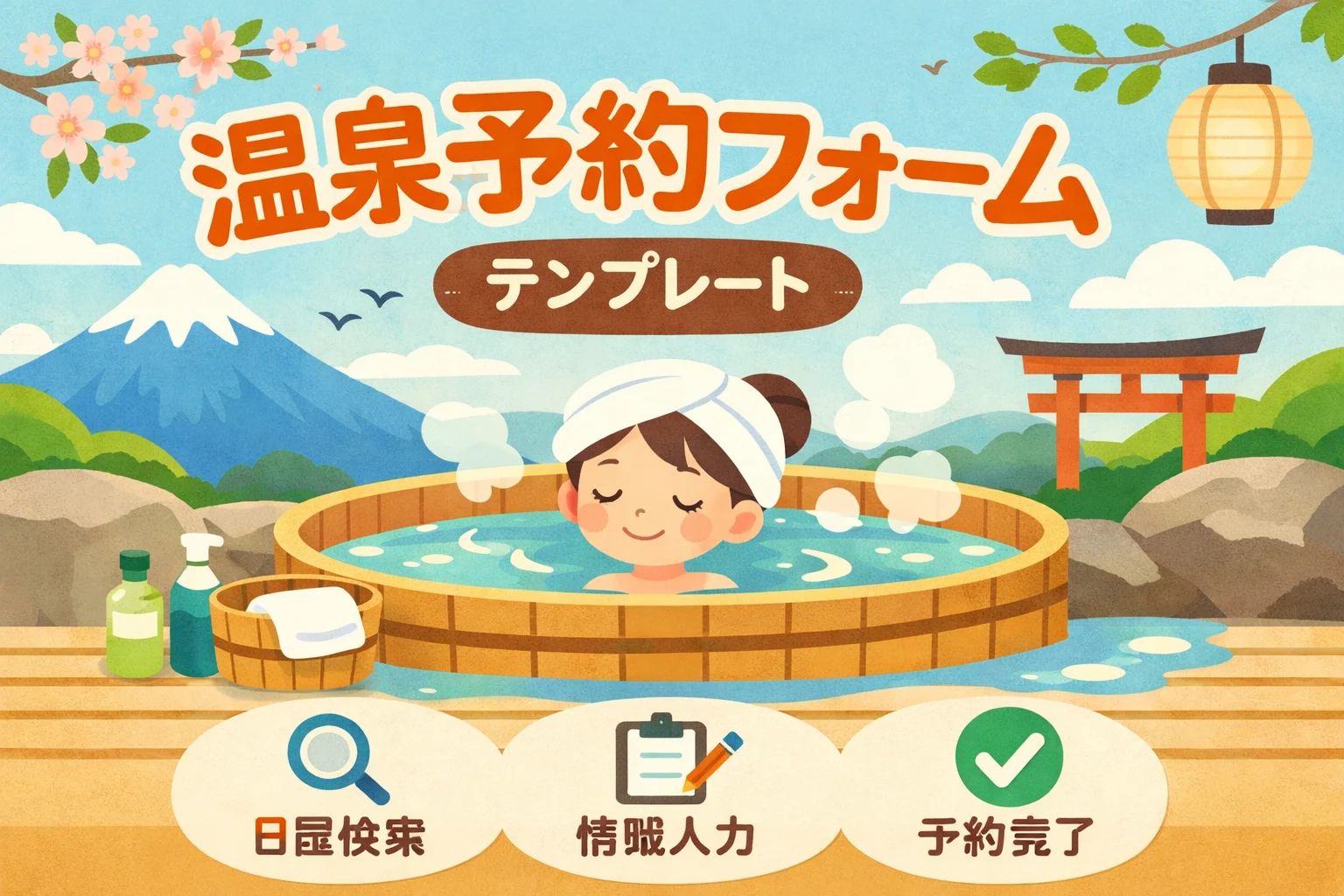 温泉予約フォームテンプレート
