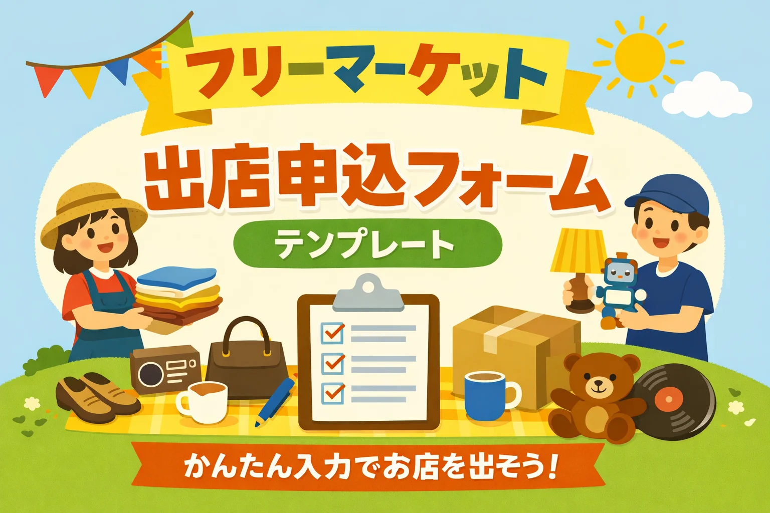 フリーマーケット出店申込フォームテンプレート
