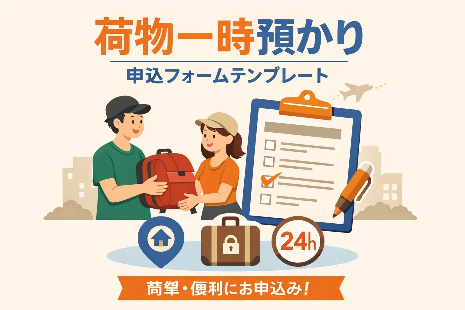 荷物一時預かり（シェアリングサービス）申込フォームテンプレート