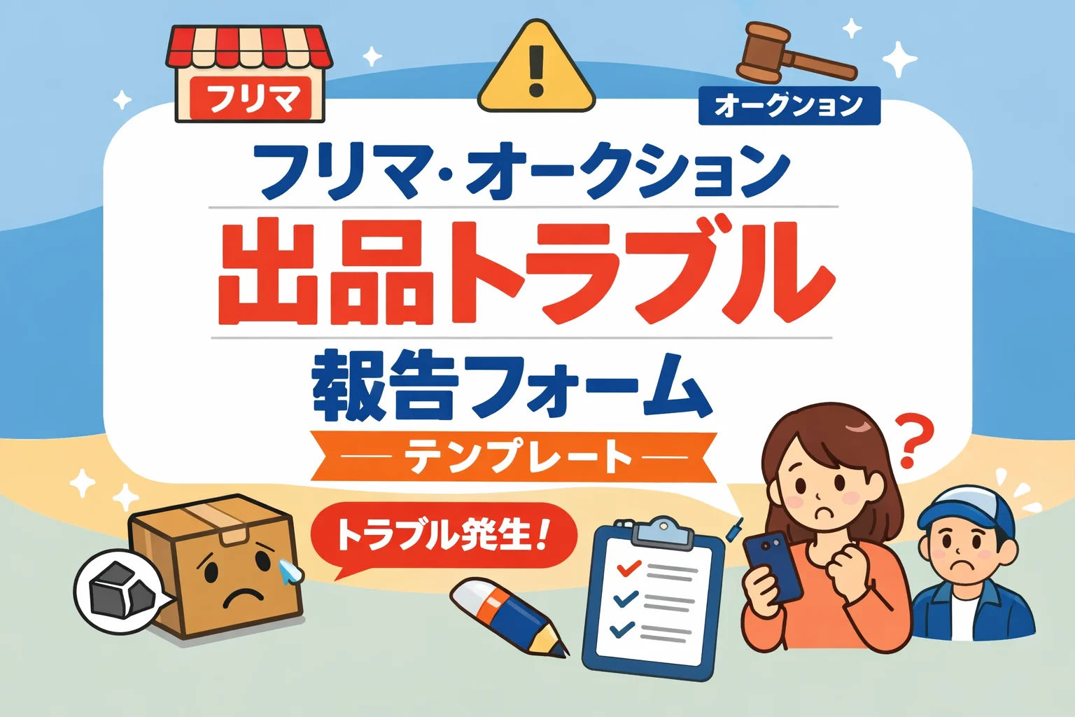 フリマ・オークション出品トラブル報告フォームテンプレート