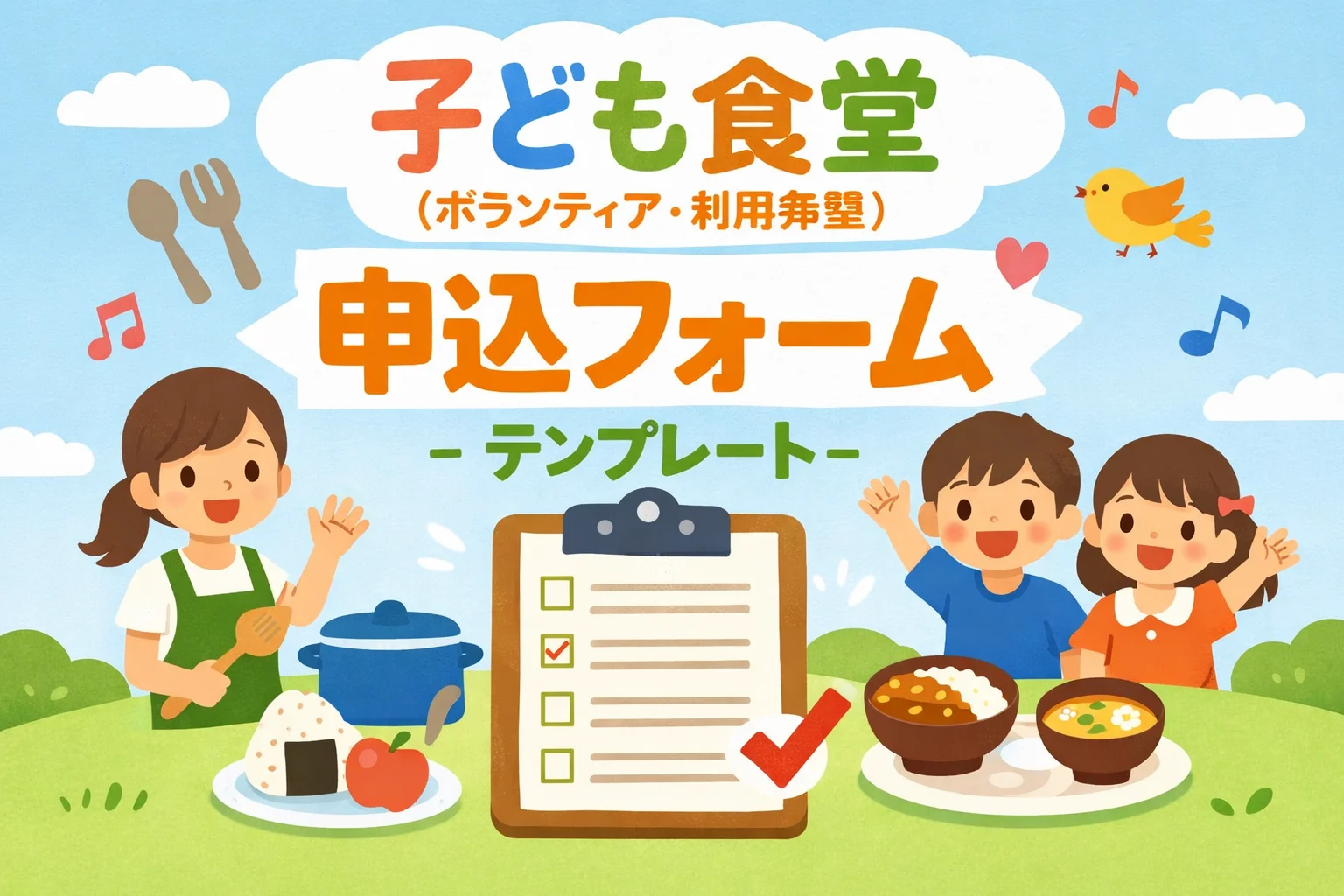 子ども食堂（ボランティア・利用希望）申込フォームテンプレート