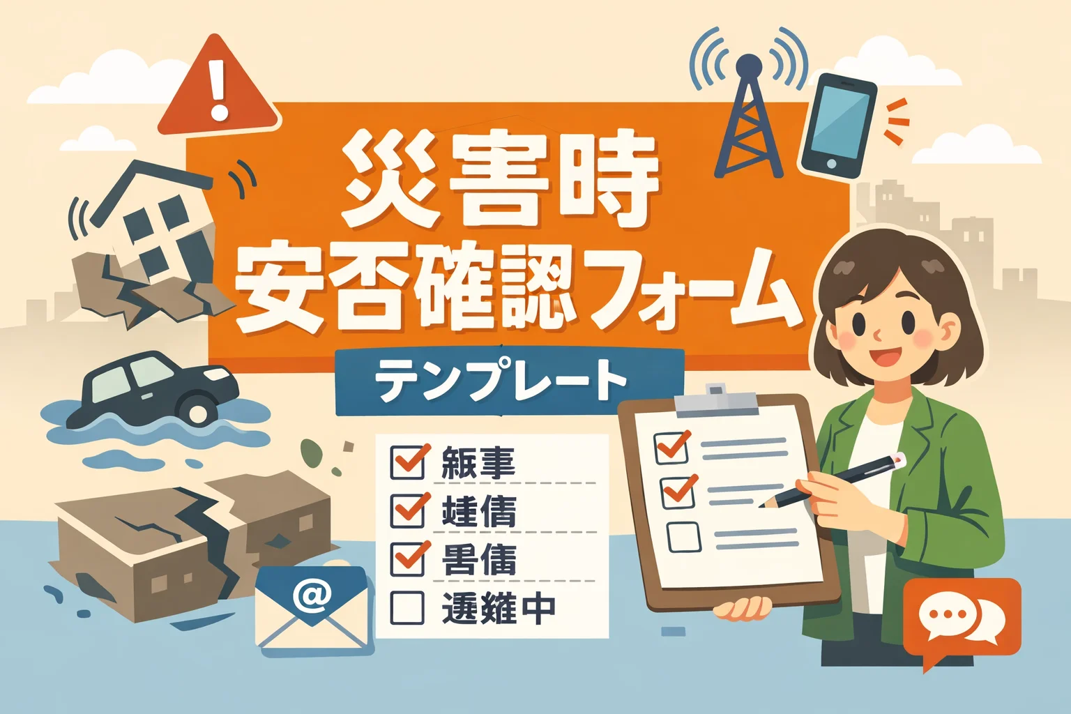 災害時安否確認フォームテンプレート