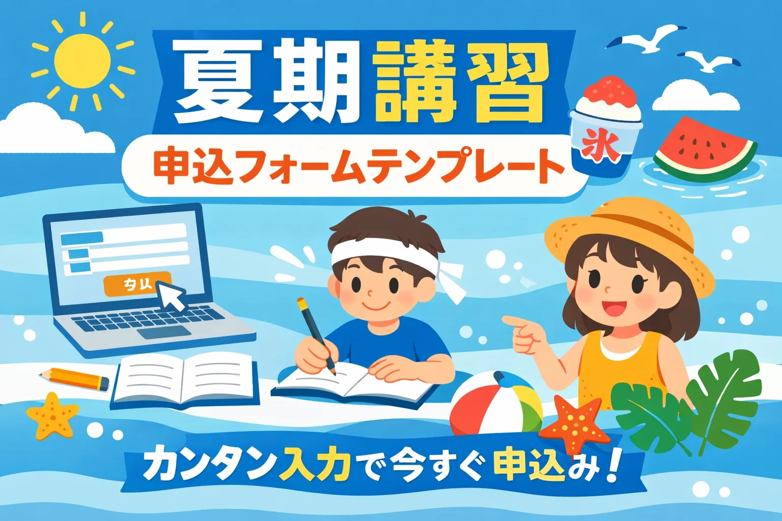 夏期講習申込フォームテンプレート