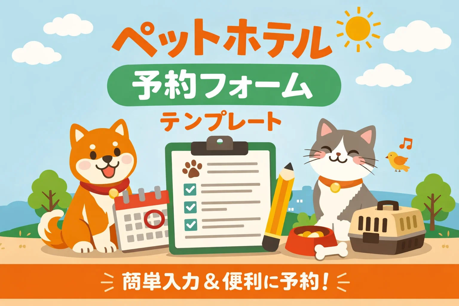 ペットホテル予約フォームテンプレート
