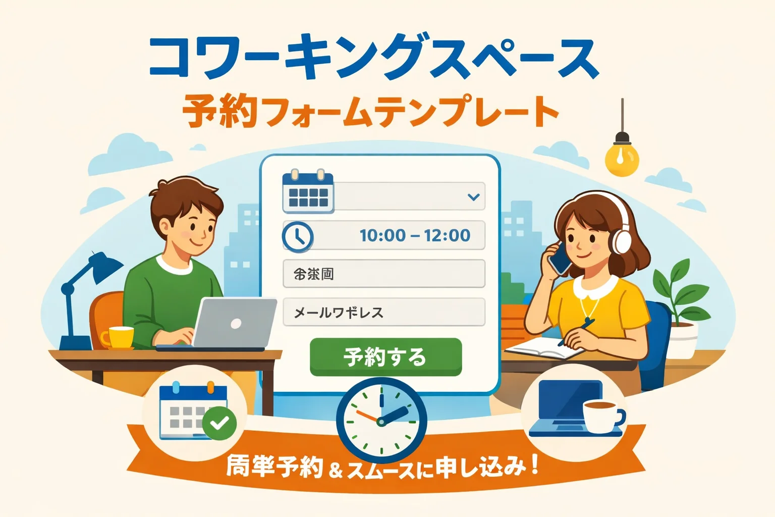 コワーキングスペース予約フォームテンプレート