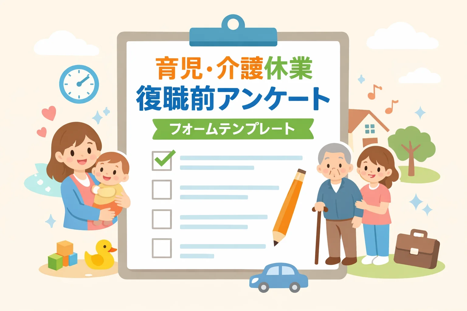 育児・介護休業復職前アンケートフォームテンプレート